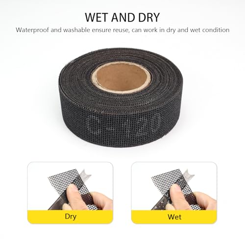 Image of SCOTTCHEN Sanding Rolls /Plumbing Sanding Cloth 1-1 /2 inch x 11yd (33 ft) / Plumber's Double Side Open Mesh /Silicon Carbide Grit #120-1Roll
