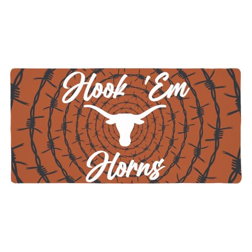 University of Texas Barbed Wire Tunnel Large Gaming Mouse Pad Desk Mat with Stitched Edges, Non-Slip Base for Gamer, Home and Office, 31.5 x 15.7