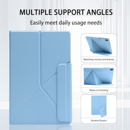 Image of Magnetic Case for Samsung Galaxy Tab S11 (11 inch) 2025 - Model SM-X730 /SM-X736 Tablet with S-Pen Holder, Auto Wake /Sleep Smart Tablet Cover, Ice Blue