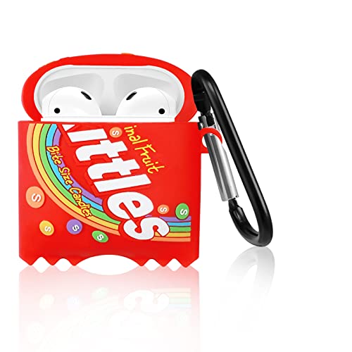 Wowchic 2 Packs For Airpods 2Nd/1St Case Soft Silicone Cute 3D Food Fashion Kawaii Cool Fun Funny Designer Unique Shell For Apple Airpod Air Pods 1/2 Cover Cases For Men Girls Women Boys Rainbow Gum #TOP2