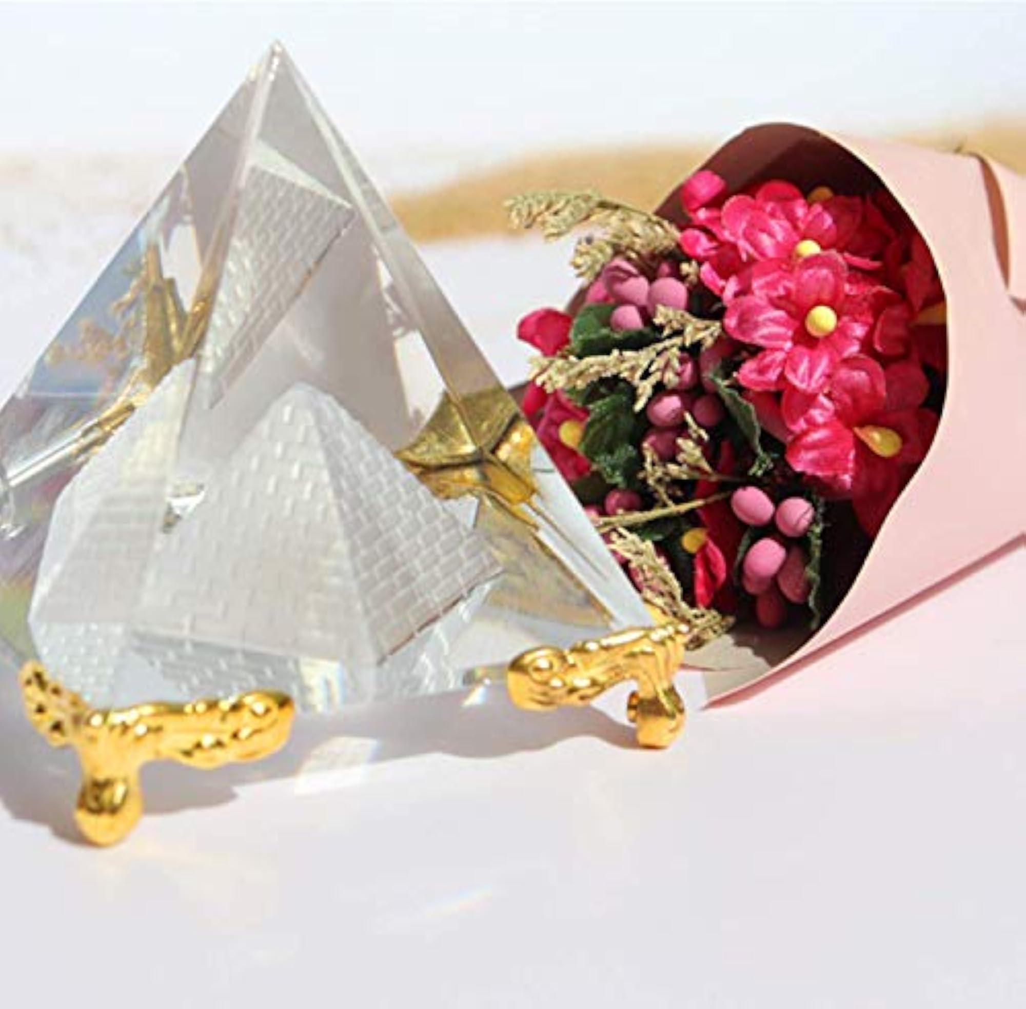 Crystal Pyramid Prism, Feng Shui Crafts Meditation Decor