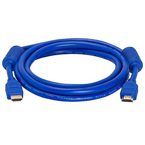 Cmple - Hdmi Cable 6Ft High Speed Hdtv Ultra-Hd (Uhd) 3D, 4K @60Hz, 18Gbps 28Awg Hdmi Cord Audio Return - 6 Feet Blue #TOP2