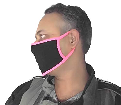 LTG PRO® - Funda suave para respirador de ciclismo, antipolvo, reutilizable, de secado rápido, lavable, talla única, negro/rosa, 1 Cover