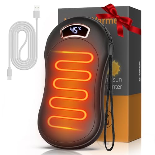 BNEHHOV Calentador de Manos 10000mAh Electrico Calienta Manos 2 en 1 Aquece as Mãos Recarregável Pantalla Digital Aquecedor Reutilizável para Acampar/Esquiar/Hacer Senderismo/Regalo de Invierno