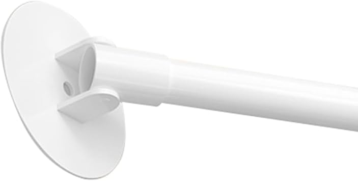 Angled Wall Closet Rod,Stainless Support Holder Shower Bar Dan 180Swivel,Bracket Adjustable Curtain Rod,Curtain Rod In Bathroom,no DrillingSize75-110cm,ColorWhite