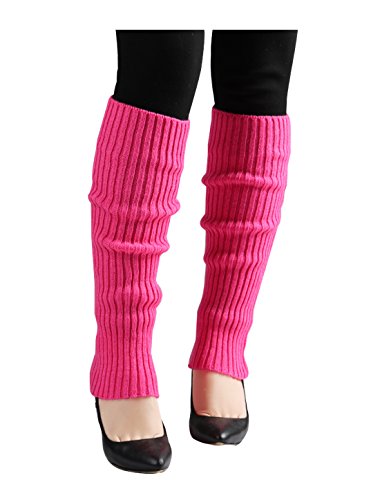 Image of uxcell Women's Knitted Design Solid Warm Thick Knee High Length Ribbed Leg Warmers