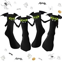 ZRPSIZP 2 Pair Luminous Halloween Socks for Kid, Magnetic Kids Holding Hands Funny Socks, Gifts For Kids