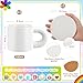 Imagen de Sinmoe Set Taza para Pintar Kit Pintura Decorar Cerámica DIY con Taza Cerámica Blanco Posavasos y 12 Rotuladores Colores Regalo Bricolaje para Maestro Graduación Día Madre y del Padre