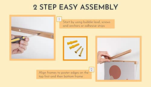 Framed Abstract Boho Wall Art - Canvas Wall Art | Terracotta Decor Desert Landscape Sunset | Mountain Wall Art Bedroom And Living Room Wall Art | Modern Magnetic Frames For Contemporary Home Decor 20"X27" #TOP6