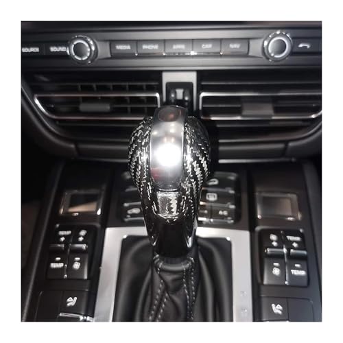 Garniture tête pommeau levier vitesse carbone pour réparer un intérieur usé de Macan - 3