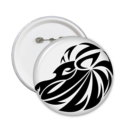 Badge Lion constellation bouton illustration silhouette finitions soignées 5Pcs L