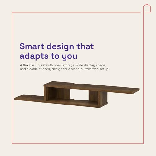 Image of Wakefit Flowen Engineered Wood TV Unit - Columbain Walnut