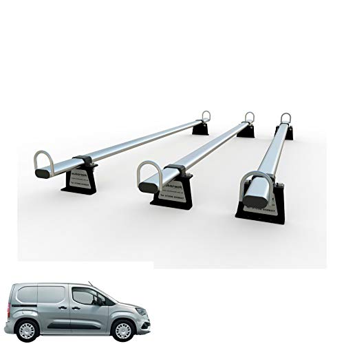 Autorack Products Baca de techo para furgoneta, 3 barras para Peugeot Partner...