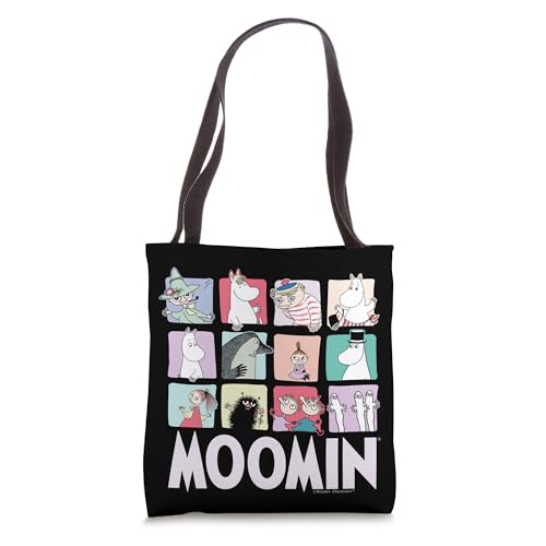 Bolso tote oscuro con personajes del grupo Moomin miniatura 1