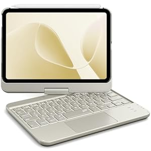 GreenLaw Funda de teclado para iPad mini 7 (2024) y Mini 6 (2021) de 8.3 pulgadas, panel táctil inteligente, retroiluminación de 7 colores, recargable tipo C, funda de teclado giratoria de 360° para