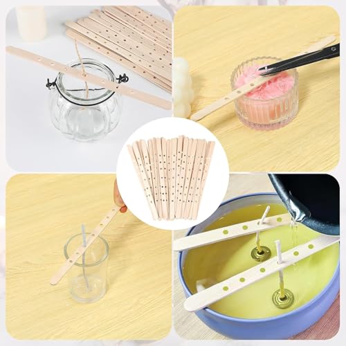 Soporte de mecha de vela de madera multi núcleo 50 pcs miniatura 5
