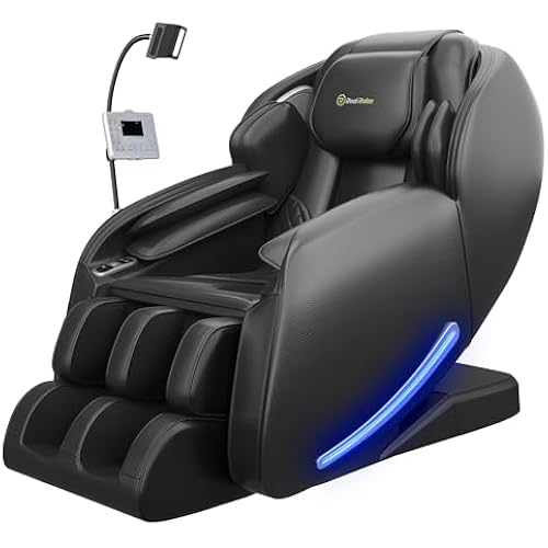 Real Relax Massage Chair Full Body with Unique Phone Controller, Zero Gravity 3D SL-Track Recliner with APP Control, Child Lock,Pause Button, Favor-06, Black