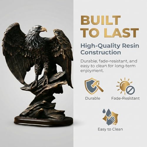Estatua decorativa de águila patriótica de 10.4 pulgadas miniatura 5