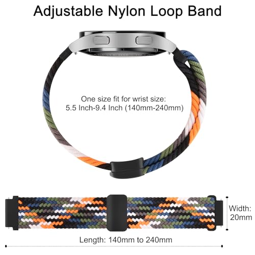Image of Tobfit Soft Magnet Nylon Watch Strap Compatible for Samsung Galaxy Watch 4 /4 Classic (Watch Not Included), 20mm Smartwatch Nylon Single Loop Woven Band Straps for Men & Women