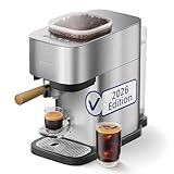 Philips Baristina Plus Espressomaschine, Automatisches Mahlen, Tampen & Brühen, 16 Bar, Einfache Reinigung, Espresso, Iced Coffee, Café Crema, Mit Mahlwerk, Edelstahl mit Holz Siebträger (BAR500/00)