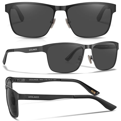 Metal Frame Sunglasses for Men Polarized UV400 with Case,Spring Flexible Hinge For Driving Fishing Hiking Golf2