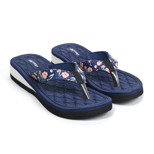 Image of Skytrap Women Blue Nubuck Slippers Flipflop