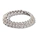 HUALIAN Pulsera 13mm Cobre 2row Formar bordillo Pulsera Cubano Pulsera Oro Plata Color Ajuste para Hombres Cuchillo de Lujo Corchete (Length : 9inch, Metal Color : Silver)