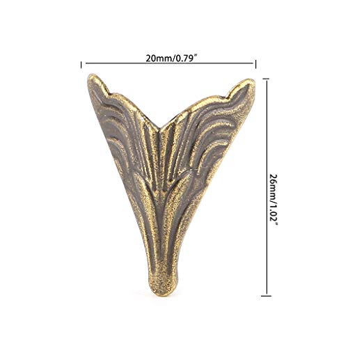 Image of 8PCS 20x26mm Antique Corner Protectors Bronze Tone For Case Box Corners