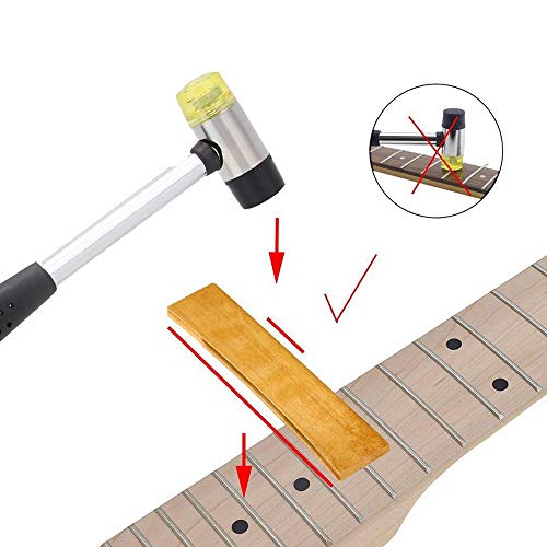 KKmoon Guitarra elétrica Baixo Pescoço Fingerboard Fret Inlay Tool 9pcs Pressão Fret Tools Set