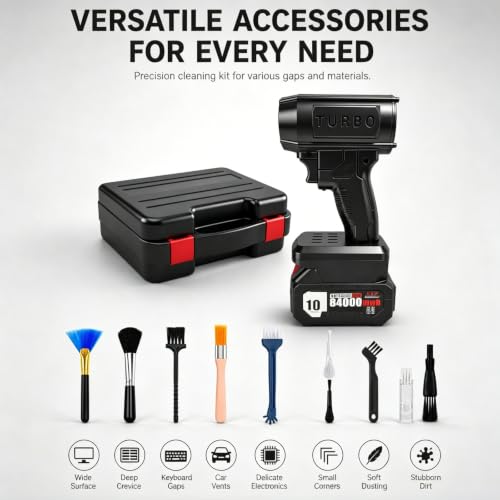 Turbo Jet Blower V3.0 Cordless Leaf Blower | 150000RPM 200MPH High Speed Handheld Jet Fan, Multipurpose for Lawn, Patio, Driveway and Garage Cleaning(for Dewalt) — view 6