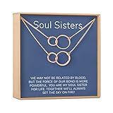 Dear Ava Infinity Interlocking Two Double Circle Connecting Necklace For Woman - Pendant Love Gifting Idea for Her with Heartfelt Card - Memorial Friendship Gift for Soul Sister Rose Gold