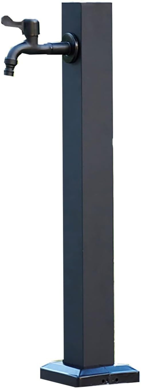 Freestanding Stainless Steel Garden Fountain Column, 304 Outdoor Water Tap, Vertical Cylindl Water Feature (37.4"x4.7") for Garden Decor and Landscaping