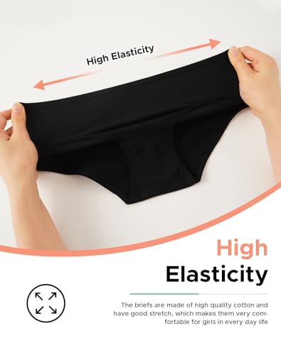 INNERSY Girls Cotton Underwear Teen Comfortable Panties Size 8-16 Briefs 6 Pack2