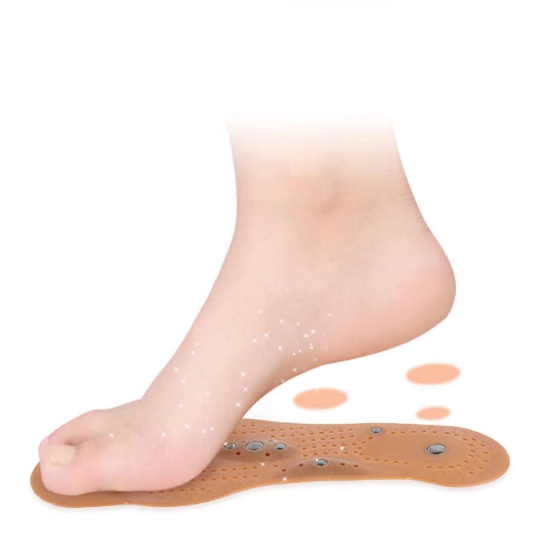 Wkładki do masażu stóp, Terapia stóp Refleksologia Ulga w bólu Zmywalne i cięte wkładki do butów, akupresura Magnetyczne masażu dla kobiet mężczyzn(1 Pair,S)