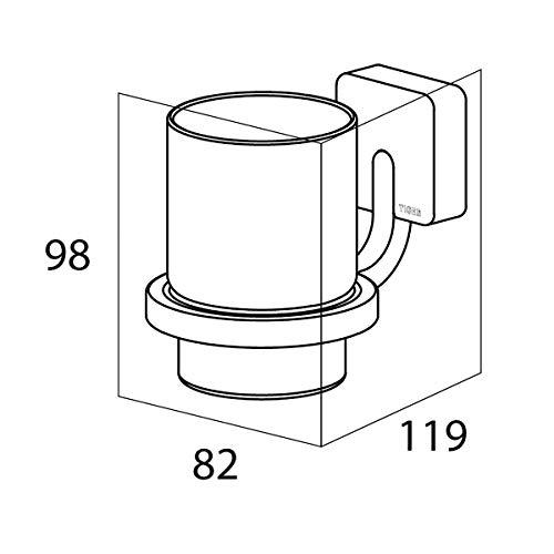 Tiger Impuls Portabicchiere, Metallo, Vetro