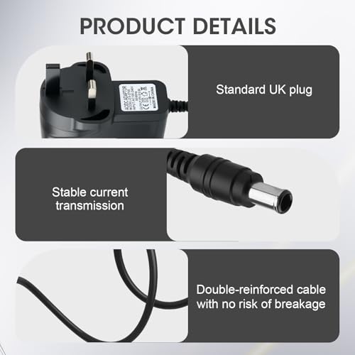 27V 500mA Power Adapter for Gtech AirRAM MK2 Cordless Vacuum Cleaner, 1.8m Length Cordless Vacuum Cleaner Battery Charger UK Plug Cable for Gtech AirRam MK2 K9 ATF001 AR02 AR29 AR30 ATF27 ATF29 ATF40 - Image 4