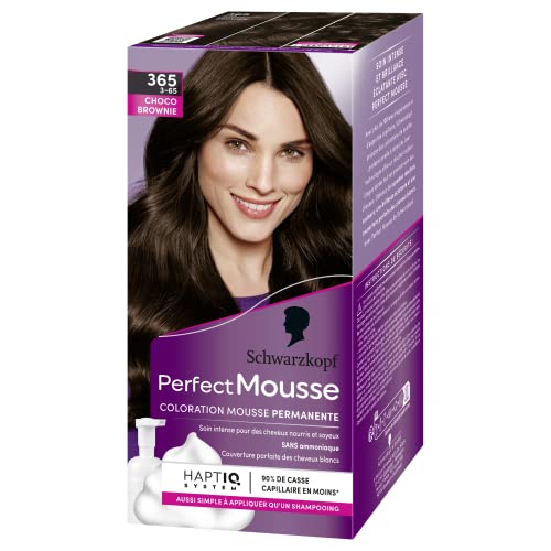 Schwarzkopf - Perfect Mousse - Coloration Cheveux - Mousse Permanente sans Ammoniaque - Masque Soin 96 % d'ingrédients d'origine naturelle - Choco Brownie...