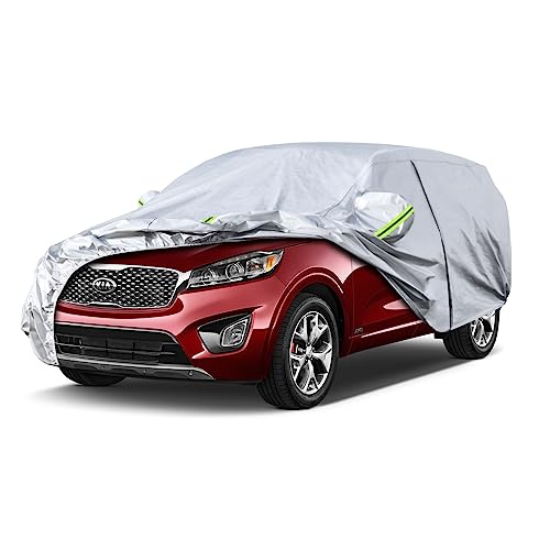 Image of Koukou SUV Car Cover Custom Fit Kia Sorento from 2002 to 2025, Waterproof Car Cover All Weather for Automobiles Outdoor Indoor with Zipper Door, Sun Rain Dust Snow Protection.