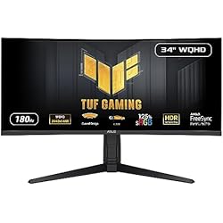 ASUS TUF VG34VQL3A Monitor Gaming curvo 34´´ (WQHD, 180Hz, 1500R, Diseño curvo, Extreme Low Motion Blur™, Freesync™ Premium Pro, 1ms (GTG), 125% sRGB, DisplayHDR™ 400 , DisplayWidget Center)