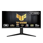 ASUS TUF Gaming VG34VQL3A Monitor Gaming Curvo 34” pollici WQHD (3440 x 1440), 180Hz, 1500R, Extreme Low Motion Blur, FreeSync Premium Pro, 1ms (GTG), 125% sRGB, DisplayHDR 400, DisplayWidget, Nero