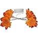 MUKUZI Guirlande lumineuse à LED pour Halloween - En forme de feuille d'érable - 3 m - 20 lumières - Double feuille - Avec 3 piles - Coussin froid - Taille unique