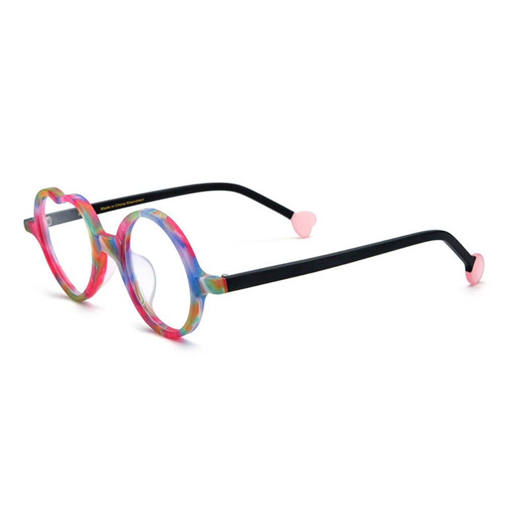 Asymmetrische Herz-Runde Lesebrille Designer, Blaulichtfilter Reading Glasses Brillen Azetat Stylische, Modischer Accessoire für Damen und Herren
