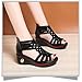 ETORYOOX Womens' Open Toe Leather Rhinestones Wedge Sandals,Casual Hollow Out Slip-On Back Zipper Low Heel Roman Shoes，Fashion Lightweight Wedding Party Dress Shoes (Balck,4.5)