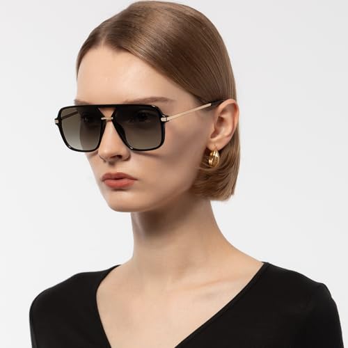 STAGTN Sunglasses for Women, Square, Trendy Aviator, 90s Shades UV Protection3