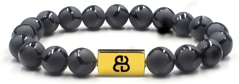 Kartini Studio Black Onyx and Gold Bracelet, Men's Onyx Bracelet, Men's Quality Bead Jewelry for Man