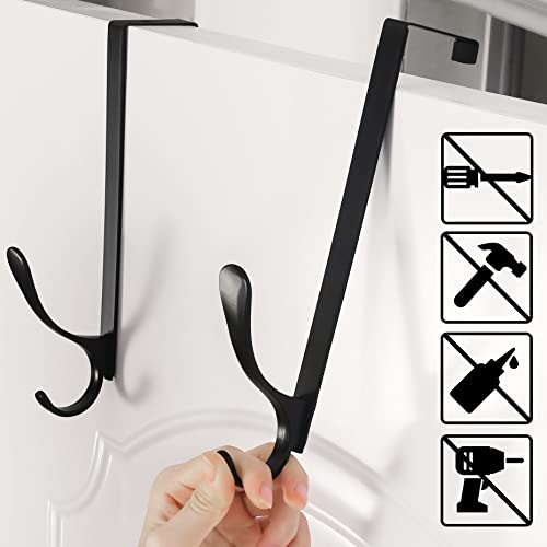 SKOLOO Over The Door Hooks, for Doors up to 4.5cm Thick, Pack of 5, Stainless Steel Door Hanger Hooks - Image 4