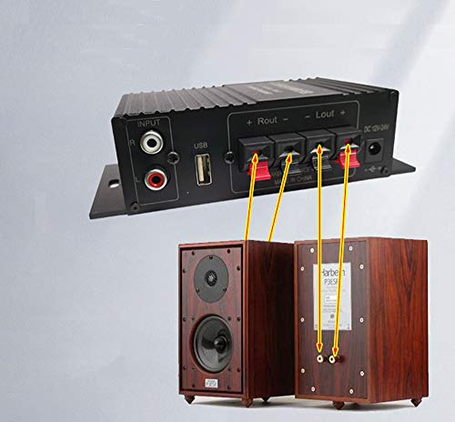 Mini Bluetooth Audio Component Amplifiers 100W Dual Channel Stereo Amplifier Home Speaker for Smart Phone, iPhone, iPad and Computer Receiver Pairing.(Power Adapter is not Included)