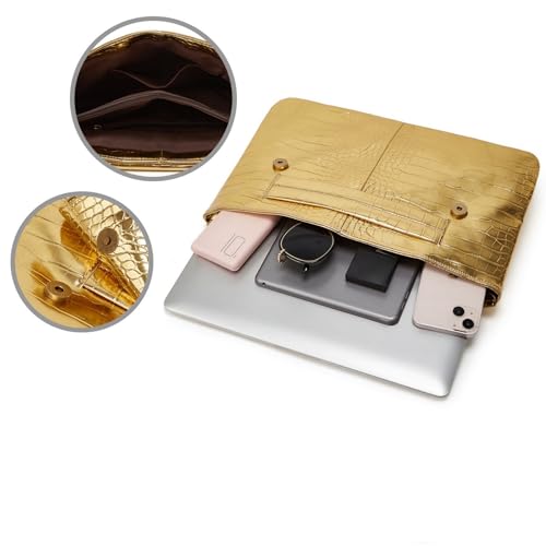 Image of Women Classic Crocodile Pattern Faux Leather Clutch Purse Oversized Female Shoulder Bag Messenger Handbag
