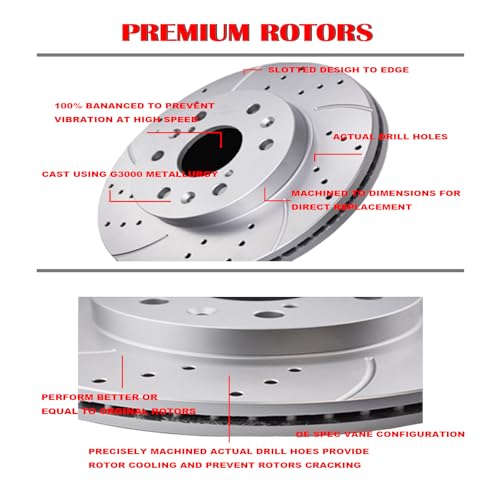 Image of Acinoparts Front (12.64 inch) and Rear Brake Kit for 2010-2017 GMC Terrain