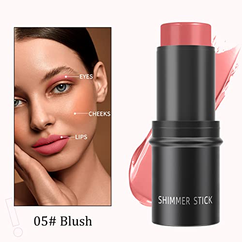 Blush Stick,Cream Blush Stick For Cheeks Eyes Lips,Waterproof Long Lasting,Cruelty Free Makeup Blush For Older Women & Mature Skin (05#) #TOP1